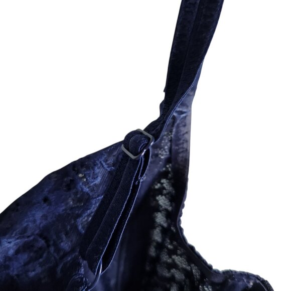 Panache Bra 40DD 40 E Blue Navy Women's Envy Bra Underwire Lace Back Close - Picture 6 of 9